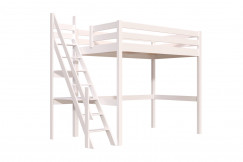 Lit mezzanine bois 120x200 Sylvia avec escalier de meunier