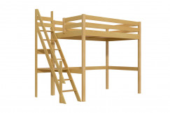 Lit mezzanine bois 120x200 Sylvia avec escalier de meunier