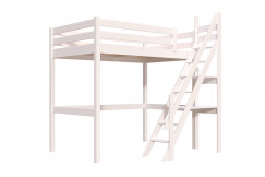 Lit mezzanine bois 120x200 Sylvia avec escalier de meunier