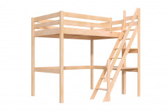 Lit mezzanine bois 120x200 Sylvia avec escalier de meunier
