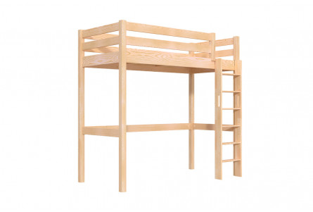 Hohes bett 1-Personen Sylvia 90x200 mit gerader Leiter