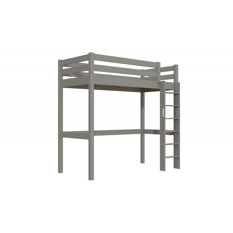 Lit en hauteur 1 place bois Sylvia 90x200 échelle droite