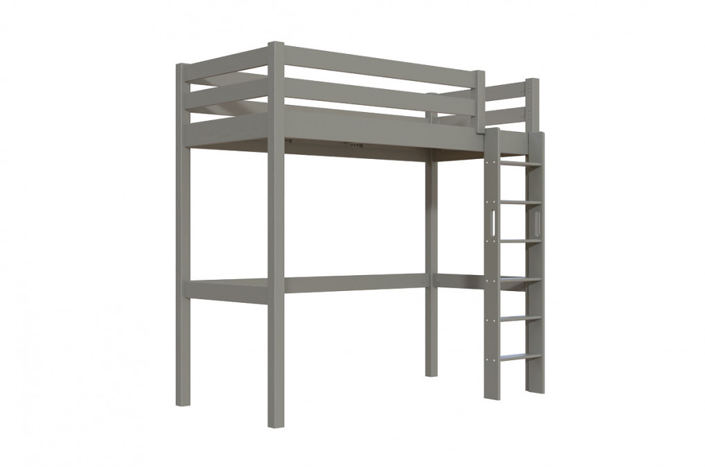 Lit en hauteur 1 place bois Sylvia 90x200 échelle droite