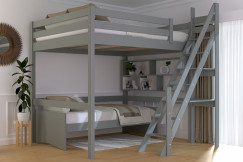 Cama alta Sylvia 160x200 con la escalera de miller