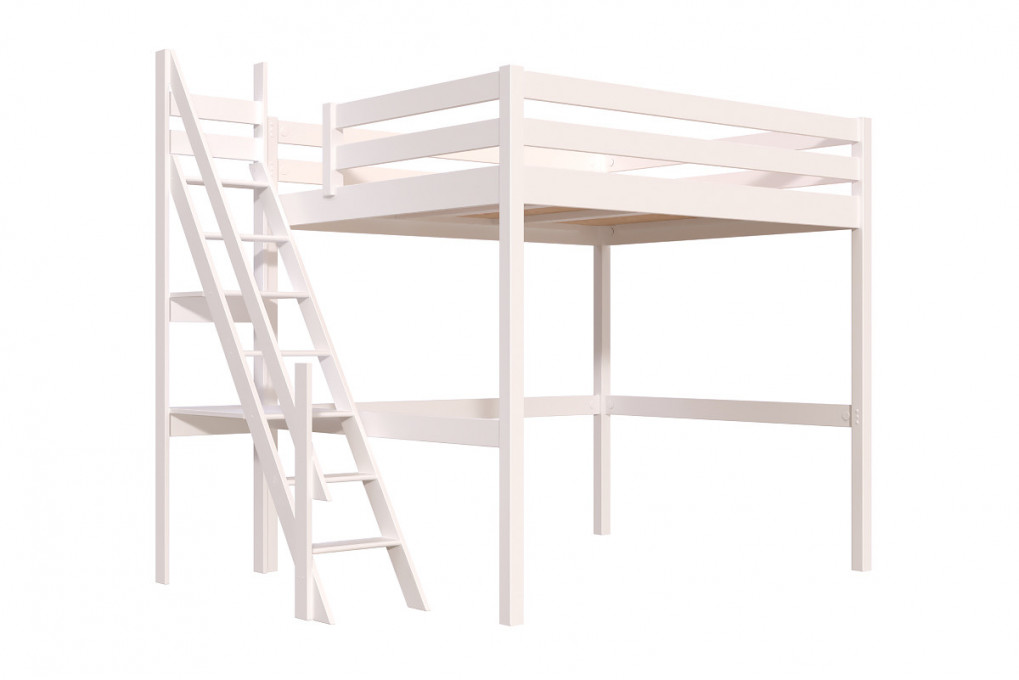 Lit Mezzanine bois 160x200 Sylvia avec escalier de meunier