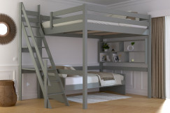 Cama alta Sylvia 160x200 con la escalera de miller