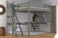 Cama alta Sylvia 160x200 con la escalera de miller