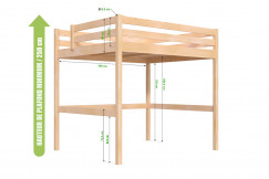 High sleeper bed 160x200 Sylvia with miller's staircase