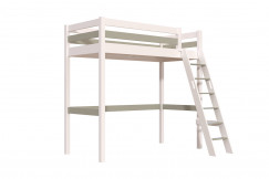 Letto a soppalco 90x200 legno con scala inclinata Sylvia