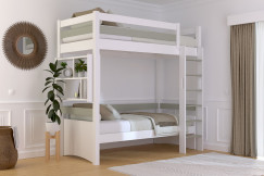 Lit en hauteur 1 place bois Sylvia 90x200 échelle droite