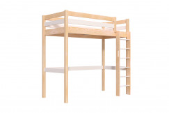 Lit en hauteur 1 place bois Sylvia 90x200 échelle droite