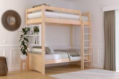 Lit en hauteur 1 place bois Sylvia 90x200 échelle droite