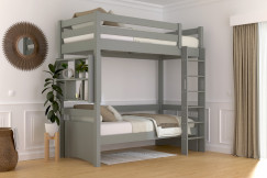 Lit en hauteur 1 place bois Sylvia 90x200 échelle droite