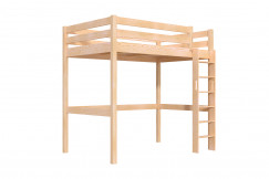 Letto rialzato singolo in legno Sylvia 120x190 con scala diritta