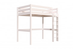 Letto rialzato singolo in legno Sylvia 120x200 con scaletta diritta