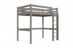 Letto rialzato singolo in legno Sylvia 120x200 con scaletta diritta