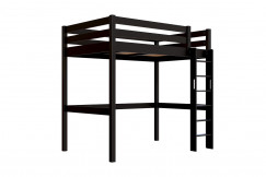 Letto rialzato singolo in legno Sylvia 120x200 con scaletta diritta