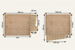 Lit Mezzanine adulte bois 160x200 Alpage hauteur réglable + escalier cube