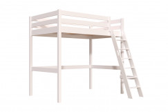 Lit mezzanine 1 place bois Sylvia 120x200 échelle inclinée