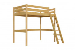 Lit mezzanine 1 place bois Sylvia 120x200 échelle inclinée