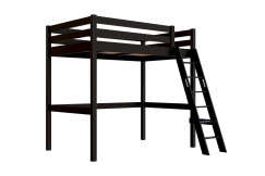 Letto a soppalco legno con scala inclinata Sylvia - 120x200