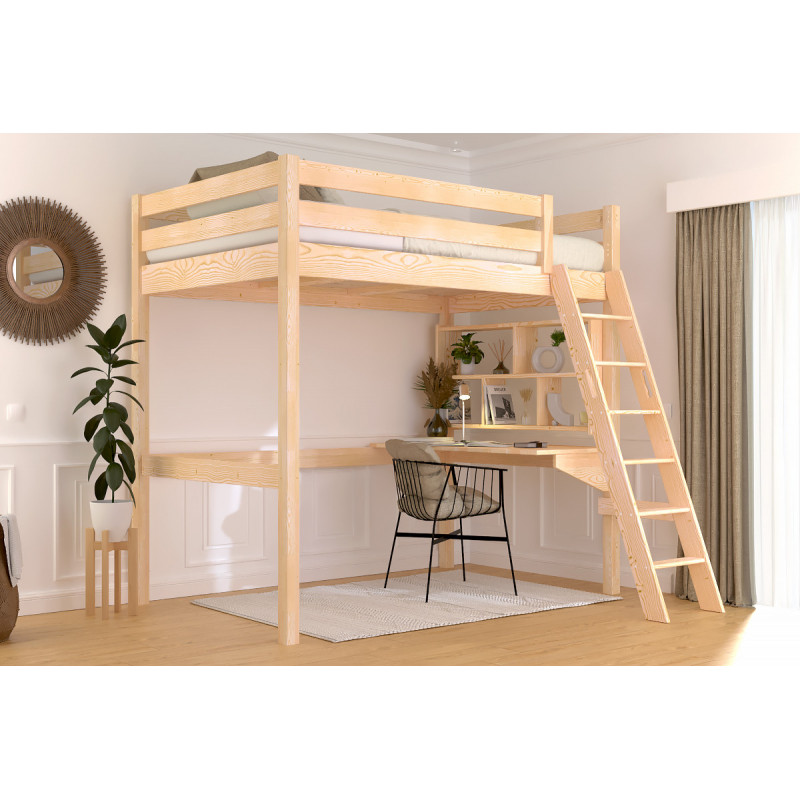 lit en hauteur échelle inclinée – brut