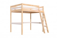 Cama alta de madera Sylvia 140x200 escalera inclinada