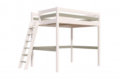 Cama alta de madera Sylvia 140x190 escalera inclinada