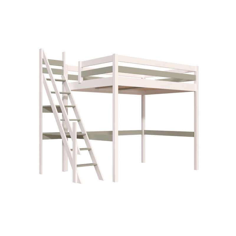 Cama alta Sylvia 140x200 con la escalera de miller