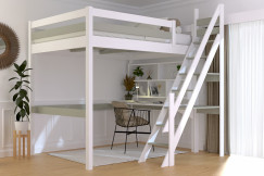 Cama alta Sylvia 140x200 con la escalera de miller