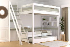 Cama alta Sylvia 140x200 con la escalera de miller