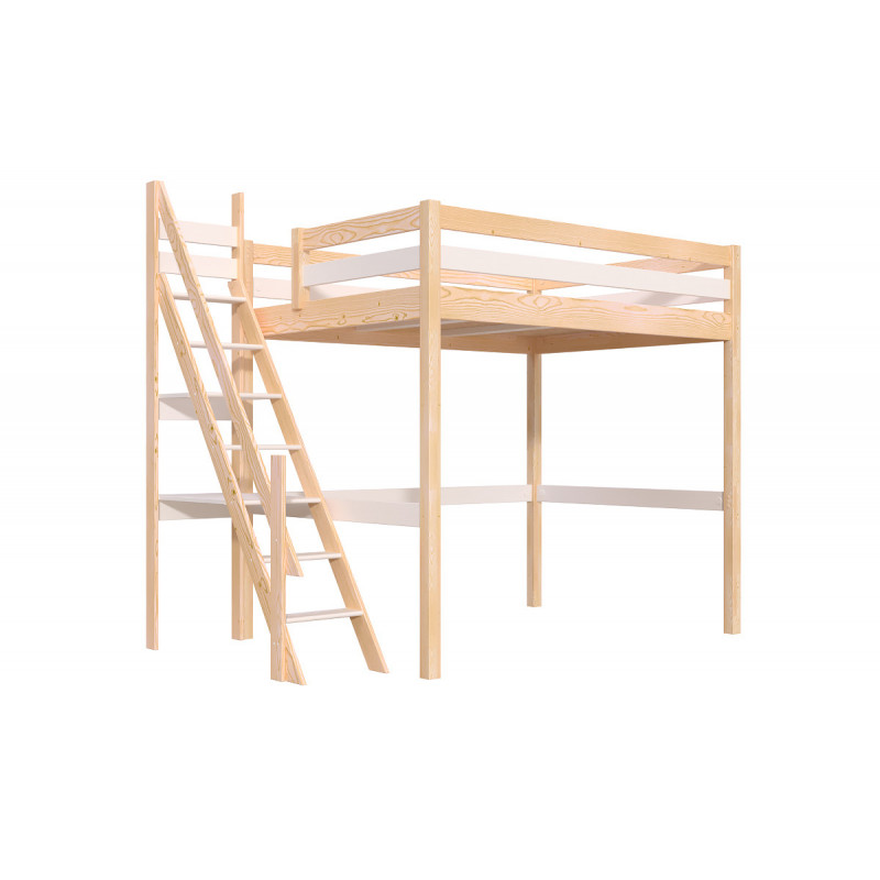 Cama alta Sylvia 140x200 con la escalera de miller