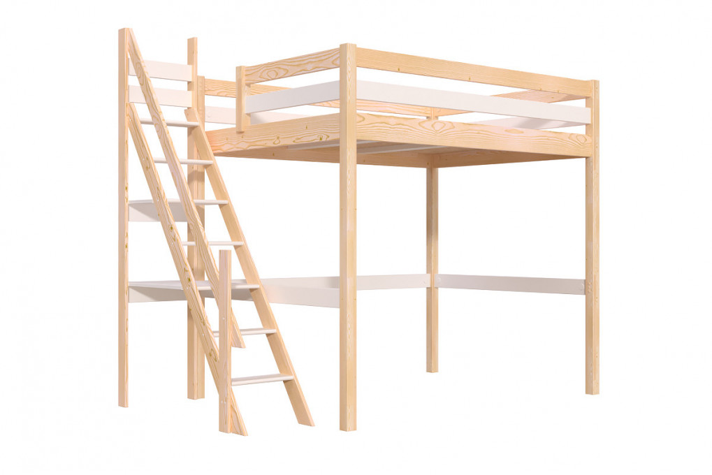 Cama alta Sylvia 140x200 con la escalera de miller