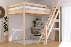 Cama alta Sylvia 140x200 con la escalera de miller