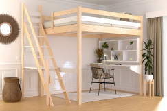 Cama alta Sylvia 140x200 con la escalera de miller