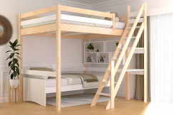 Cama alta Sylvia 140x200 con la escalera de miller