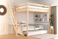 Cama alta Sylvia 140x200 con la escalera de miller