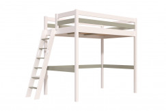 Lit mezzanine 1 place bois Sylvia 120x200 échelle inclinée