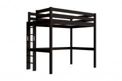 Letto rialzato singolo in legno Sylvia 120x190 con scala diritta