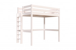 Letto rialzato singolo in legno Sylvia 120x200 con scaletta diritta