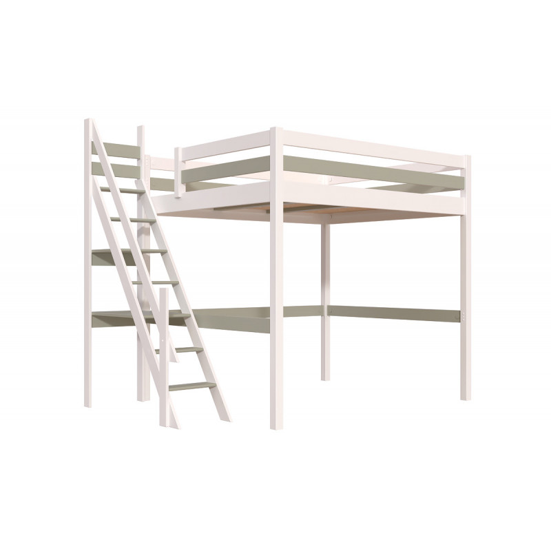 Cama alta Sylvia 160x200 con la escalera de miller