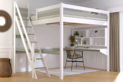 Cama alta Sylvia 160x200 con la escalera de miller