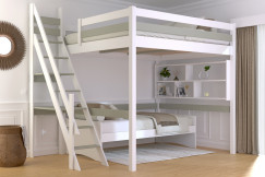 Cama alta Sylvia 160x200 con la escalera de miller