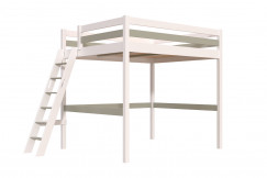 Lit mezzanine 2 places bois Sylvia 160x200 échelle inclinée