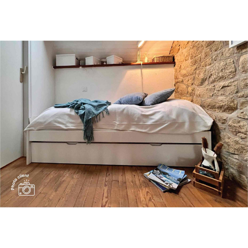 Letto estraibile 90x200 Malo in legno | ABC Meubles