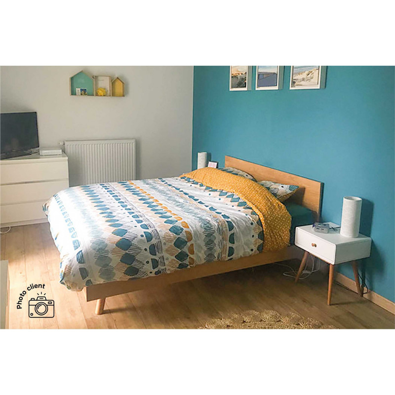Scandinavian bed Viking 140x200 in solid wood | ABC Meubles