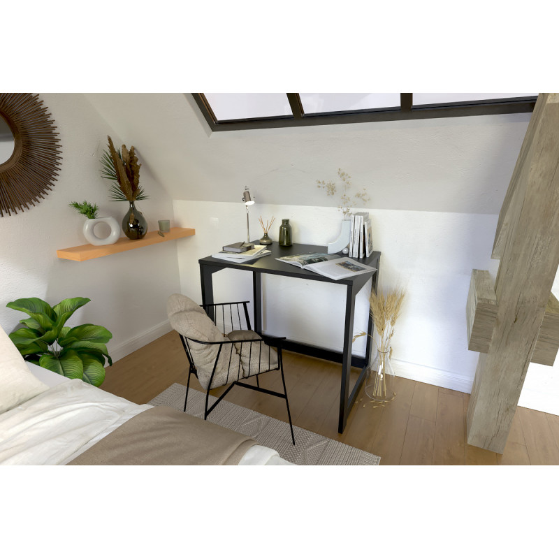 Scrivania piccola legno Alban - vernice satinata senza solventi nera