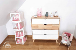 Cassettiere in legno Viking in legno massiccio