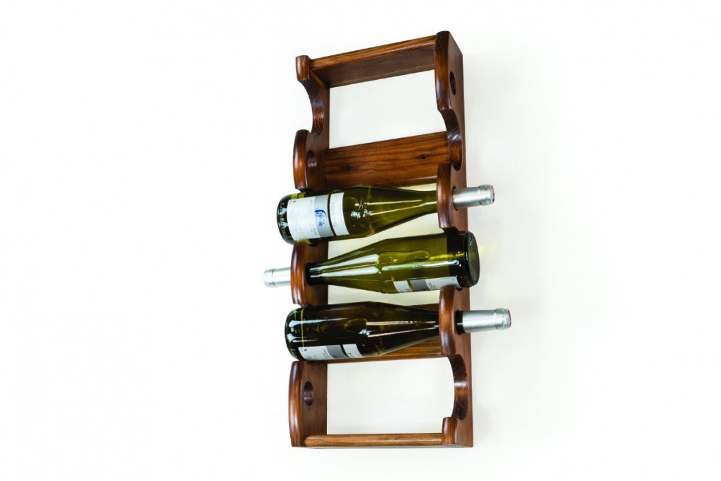 Porta 6 bottiglie muro di legno