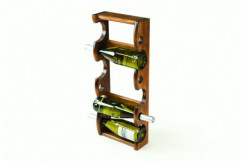 Porta 6 bottiglie muro di legno